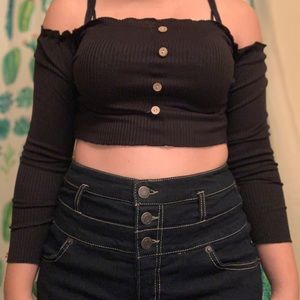 juniors off the shoulder crop top